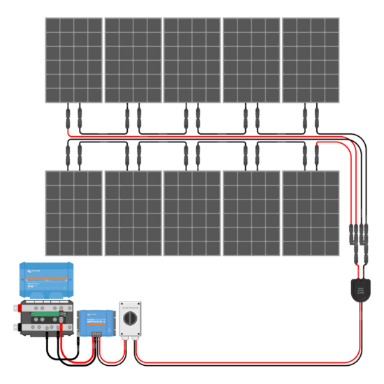 1000W Solar Charging Wiring Kit (10x 100W _ 12V Battery Bank)