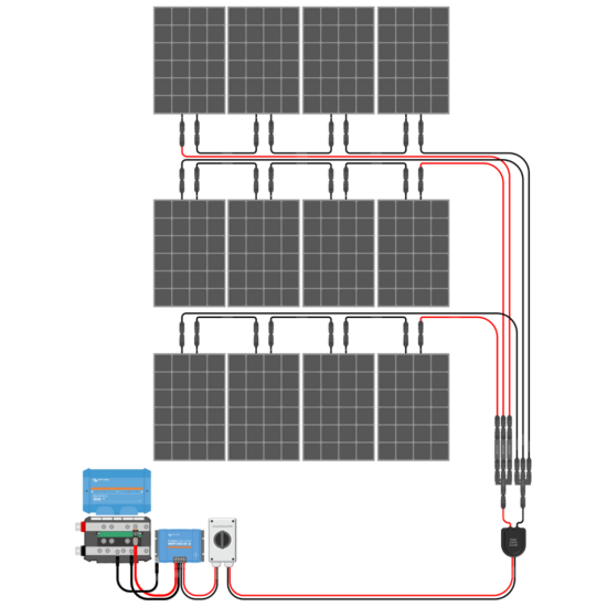 1200W Solar Charging Wiring Kit (12x 100W _ 12V Battery Bank)