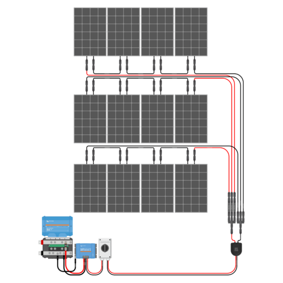 1200W Solar Charging Wiring Kit (12x 100W _ 24V Battery Bank)