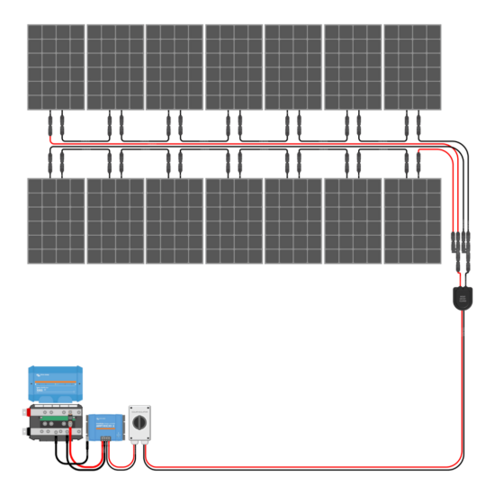 1400W Solar Charging Wiring Kit (14x 100W _ 24V Battery Bank)