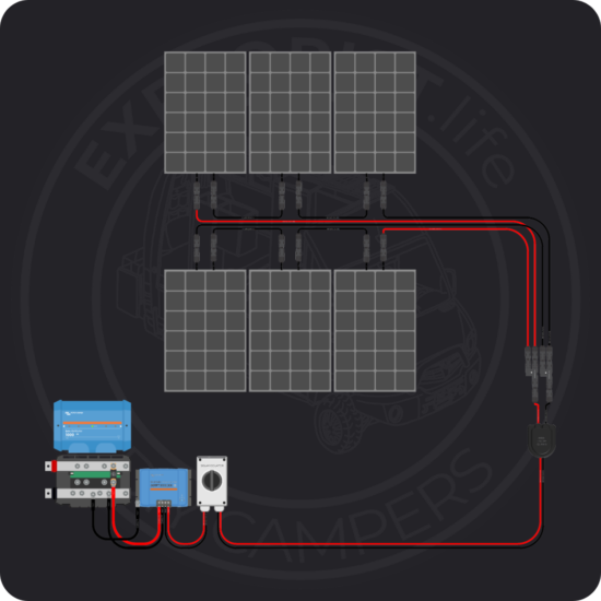 1500W Solar Charging Wiring Kit (6x 250W 24V Battery Bank)