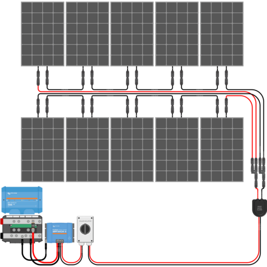 2000W Solar Charging Wiring Kit (10x 200W _ 24V Battery Bank)