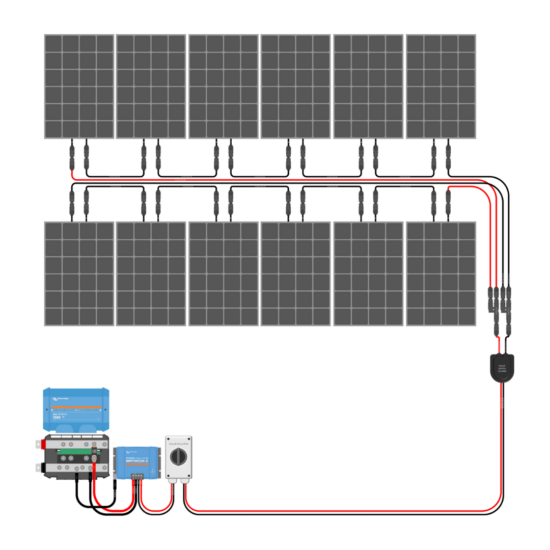 2400W Solar Charging Wiring Kit (12x 200W _ 24V Battery Bank)