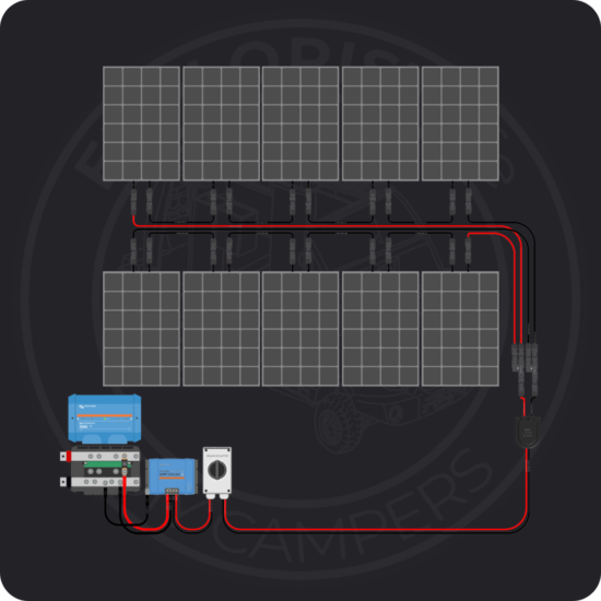 2500W Solar Charging Wiring Kit (10x 250W 24V Battery Bank)