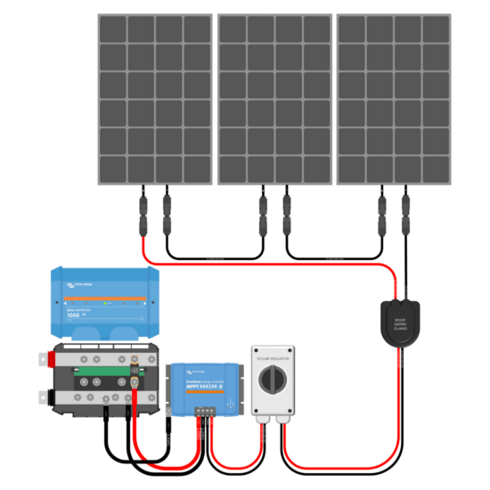 300W Solar Charging Wiring Kit (3x 100W _ 24V Battery Bank)