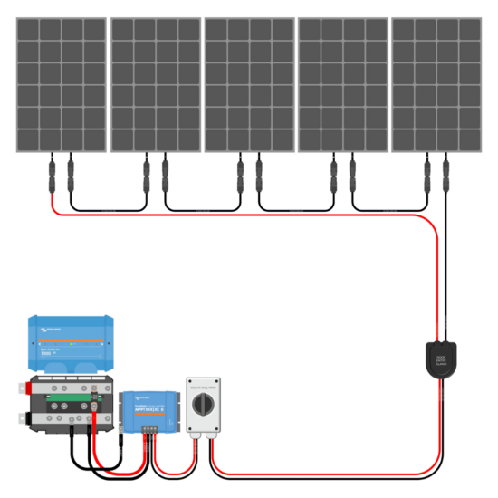 500W Solar Charging Wiring Kit (5x 100W _ 24V Battery Bank)