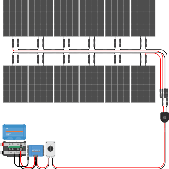 2400W Solar Charging Wiring Kit (12x 200W | 24V Battery Bank)