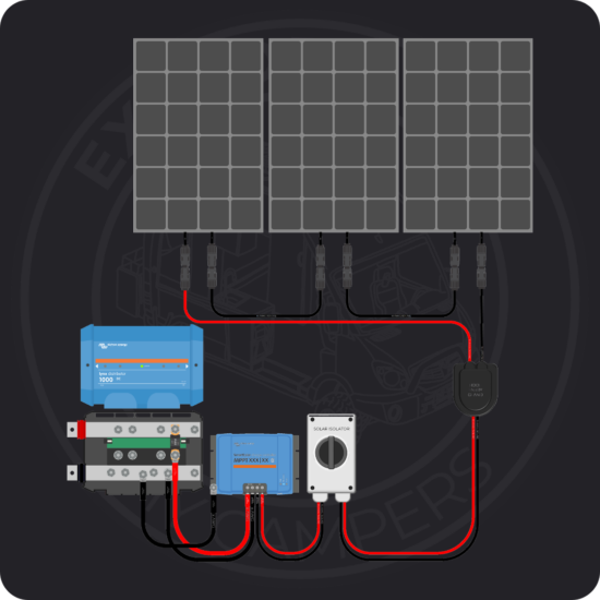 750W Solar Charging Wiring Kit (3x 250W _ 12V Battery Bank)
