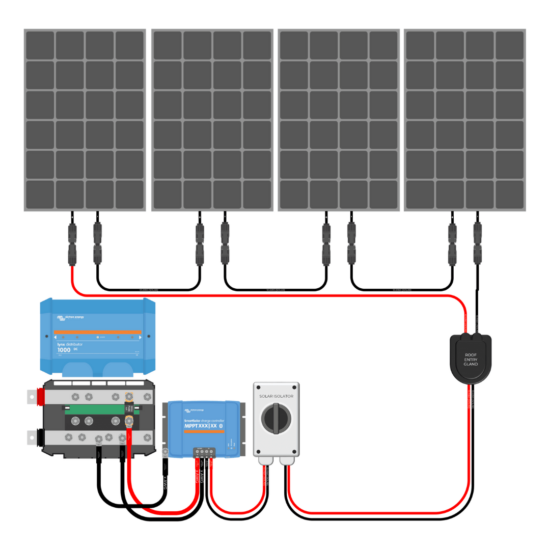 800W Solar Charging Wiring Kit (4x 200W _ 12V Battery Bank)