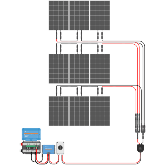 900W Solar Charging Wiring Kit (9x 100W _ 12V Battery Bank)