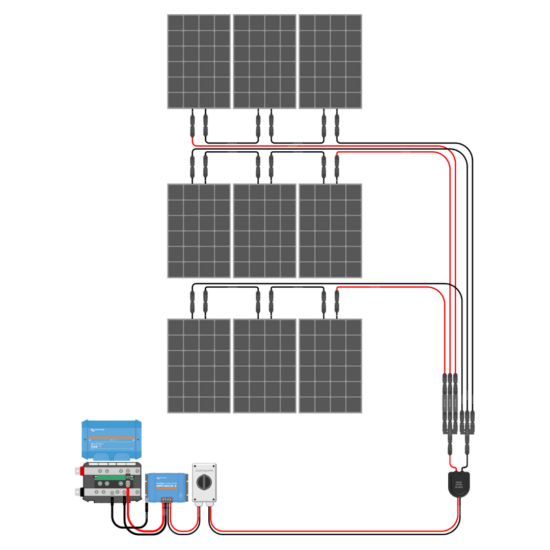 900W Solar Charging Wiring Kit (9x 100W _ 24V Battery Bank)