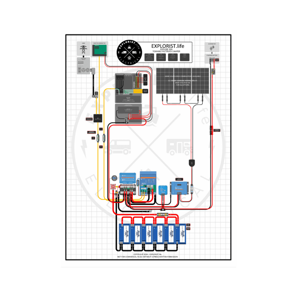 50A Camper Electrical System Wiring Diagram - 24V 3k Inverter